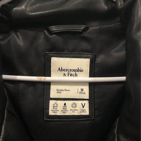 Abercrombie Vegan Leather Puffer Vest Size M - Picture 4 of 4